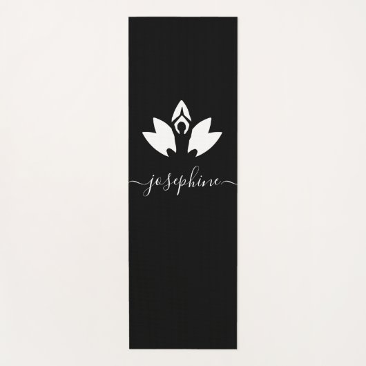 Script Naam Yoga Pose Lotus Gepersonaliseerd Yogamat (Voorkant)