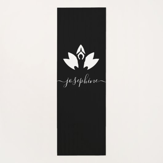 Script Naam Yoga Pose Lotus Gepersonaliseerd Yogamat (Achterkant)