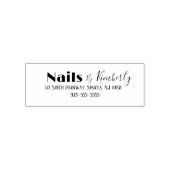 Script Nagelstudio Naam Adres Telefoon Zelfinktende Stempel (Design)