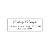 Script Nagelstudio Naam Retouradres Telefoon Zelfinktende Stempel (Design)