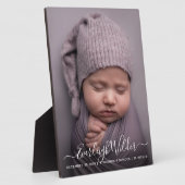 Script Name Baby Foto Birth Stats Plaque Fotoplaat (Zijkant)