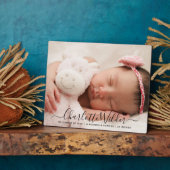 Script Name Baby Foto Birth Stats Plaque Fotoplaat (Zijkant)
