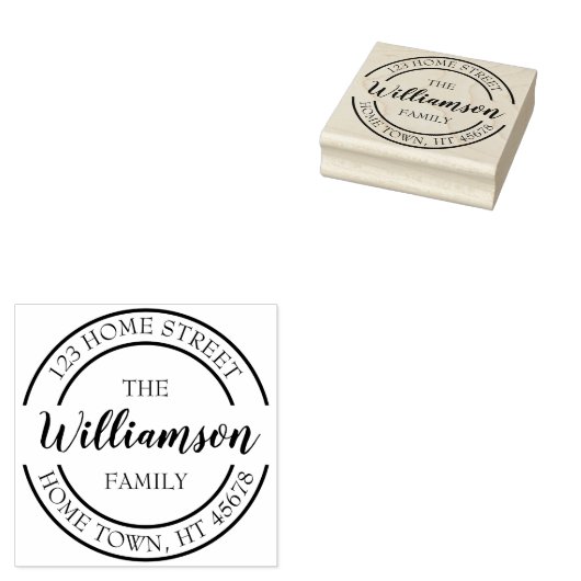 Script Name Circle Return-adres Rubberstempel (Gestempeld)