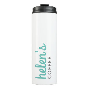 Script Name Coffee Tumbler Custom Gift Blauwgroen  Thermosbeker