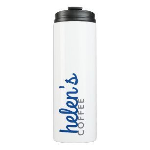 Script Name Coffee Tumbler Custom Gift Navy Blue Thermosbeker