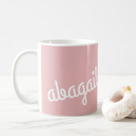 Script Name Custom Gift Pink White Coffee Mok