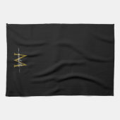 Script Name Elegant Template Black & Gold Monogram Theedoek (Horizontaal)
