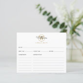 Script Name Gold Monogram Recipcard (Staand voorkant)