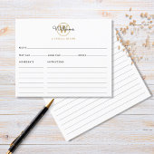 Script Name Gold Monogram Recipcard