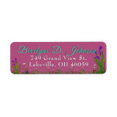 Script Name Grass & Flower Border op Burgundy Etiket (Voorkant)