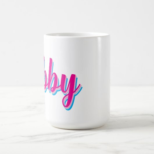 Script Name Handwriting Pink Blue Custom Koffiemok (Center)