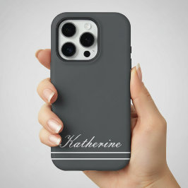 Script Name Minimalist Charcoal Gray iPhone 16 Pro Hoesje
