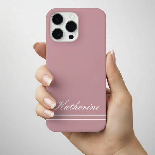 Script Name Minimalist Dusty Rose Case-Mate iPhone Case