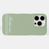 Script Name Minimalist Green Eucalyptus Case-Mate iPhone Case (Achterkant (horizontaal))