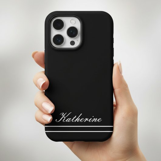 Script Name Minimalist Midnight Black iPhone Hoesje