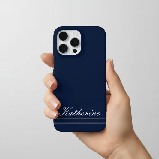Script Name Minimalist Navy Blue iPhone Hoesje
