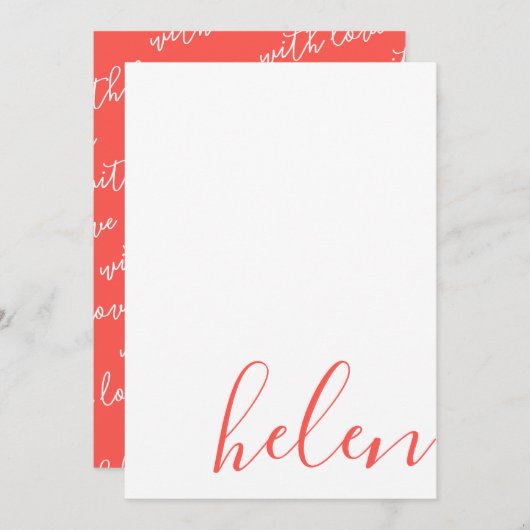 Script Name Note Card Notitiekaartje (Voorkant / Achterkant)