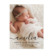 Script Name Photo Birth Announcement Briefkaart