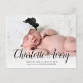 Script Name Photo Birth Announcement Briefkaart (Voorkant)
