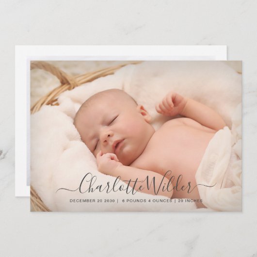 Script Name Photo Birth Announement (Voorkant / Achterkant)