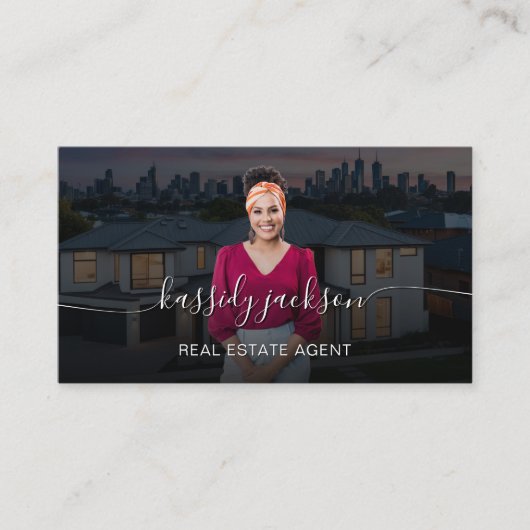 Script Name Professional Real Estate Agent Foto Visitekaartje (Voorkant)