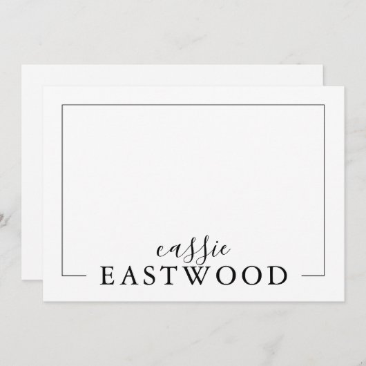 Script Name Serif Note Cards Notitiekaartje (Voorkant / Achterkant)