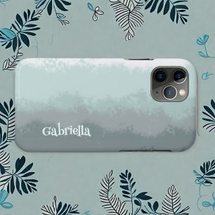 Script name simple ombre blauwgroen moderne abstra Case-Mate iPhone case