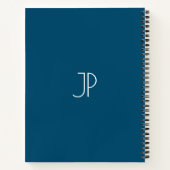 Script Name Sjabloon Monogram Ocean Blue Softcover Notitieboek (Achterkant)