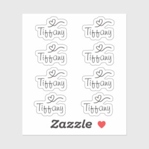 Script Name Sticker met hart Vinyl Sticker