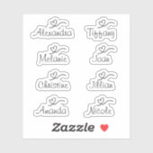 Script Name Sticker met hart Vinyl Sticker (Vel)