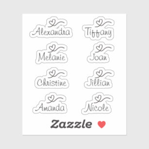 Script Name Sticker met hart Vinyl Sticker