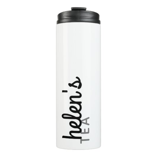 Script Name Tea Tumbler Custom Gift in Black Thermosbeker (Voorkant)
