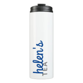 Script Name Tea Tumbler Custom Gift in Navy Blue Thermosbeker