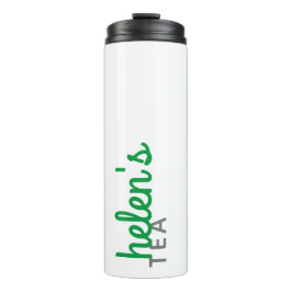Script Name Tea Tumbler Custom Gift Kelly Green Thermosbeker