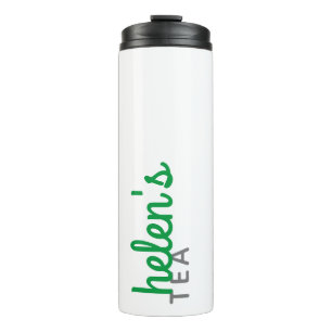 Script Name Tea Tumbler Custom Gift Kelly Green Thermosbeker