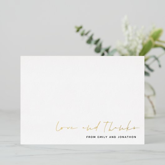 Script Name Wedding Hartelijk dank! Luxe Folie Folie Uitnodiging (Staand Voorkant)