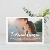 Script Namen Eenvoudige foto bruiloft uitnodiging (Staand voorkant)