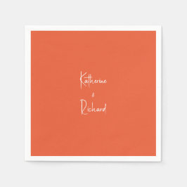 Script Namen Sinaasappel Bruiloft Cocktail servett Servet