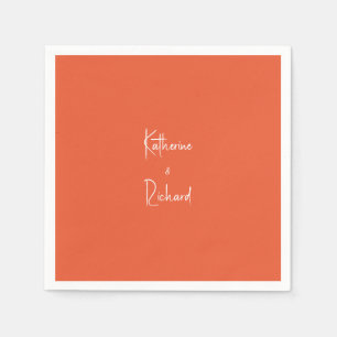 Script Namen Sinaasappel Bruiloft Cocktail servett Servet