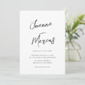 Script Names Simple Minimal Casual Wedding Invite Kaart (Staand voorkant)