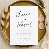 Script Names Simple Minimal Casual Wedding Invite Kaart