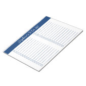 Script Navy Blue 8.5x11 Tweecoloms Checklist Notitieblok (Schuin)