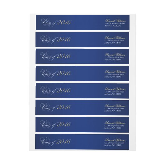 Script Navy Blue Faux Gold 2016-Afstuderen (Vel)