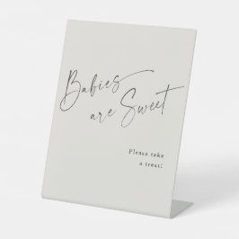 Script Neutraal Baby shower Behandeltabel Reclamebord Met Voetstuk