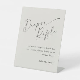 Script Neutraal Baby shower Luier Raffle Reclamebord Met Voetstuk