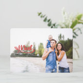 Script Noel Photo Moderne Vakantie Fotokaarten Feestdagenkaart (Staand voorkant)