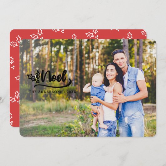 Script Noel Vakantiefotokaarten Feestdagenkaart (Voorkant / Achterkant)