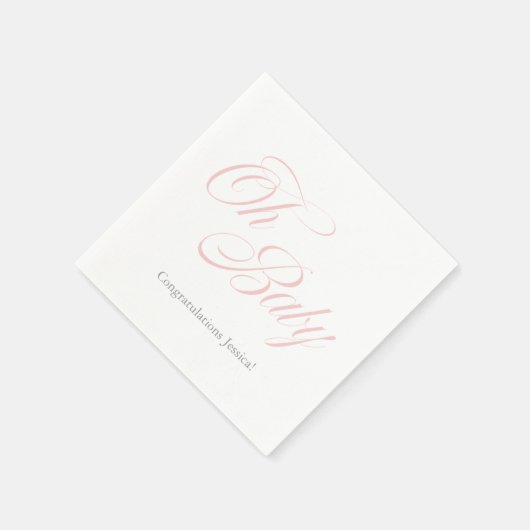 Script Oh Baby | BABY SHOWER | Het is een meisje Servet (Hoek)