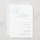 Script Oh Baby Boy Shower Uitnodiging (Voorkant)