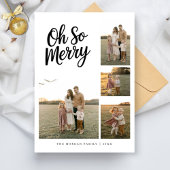 Script Oh So Merry Family 4 Foto Christmas Kaart